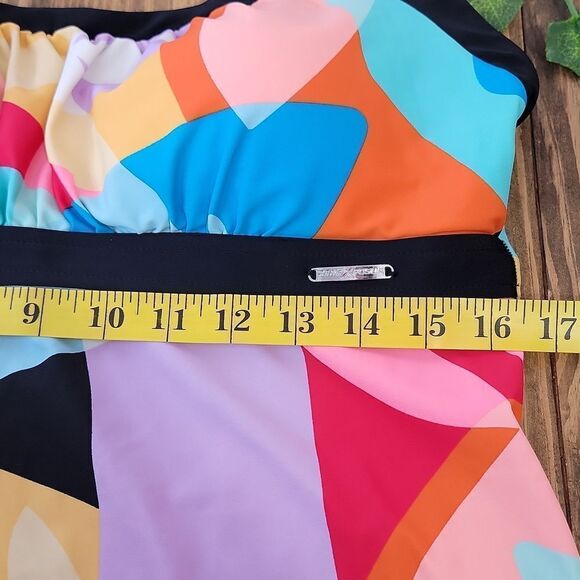 ZeroXPosur. Colorful Abstract Women's Swim Tankini Top. EUC - Picture 8 of 9